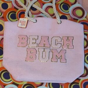 GLOSS and GLO Pink Tote Bag NWT Beach Bum